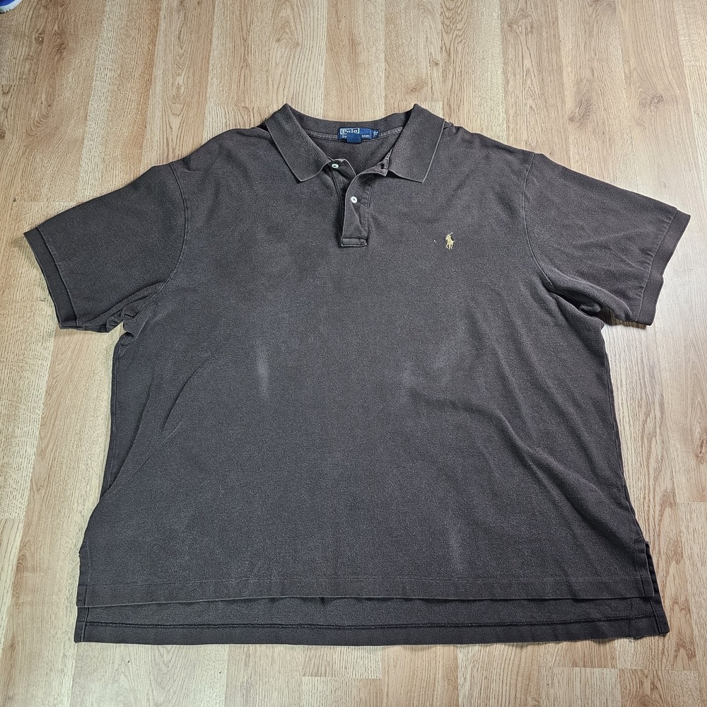 Polo Ralph Lauren Polo Shirt Mens 3XB Brown Short Sleeve Pique Pony Logo 2518